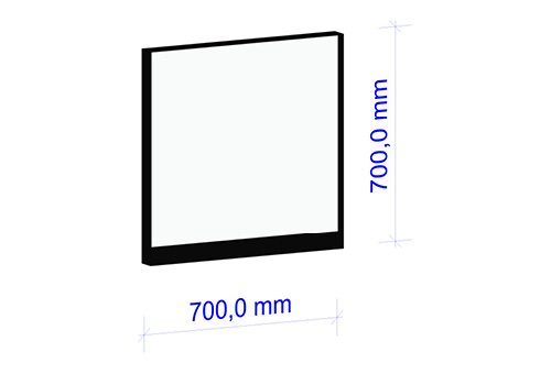 Quadratischer Spiegel, Breite 700 mm, Höhe 700 mm