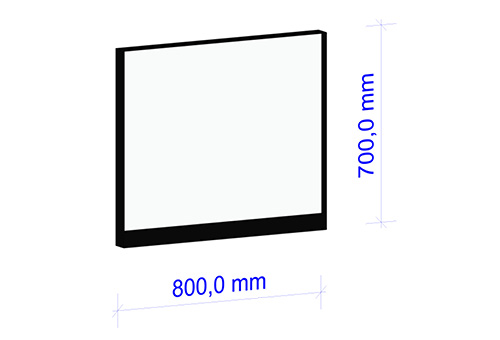 Rechteckiger Spiegel, Breite 800 mm, Höhe 700 mm