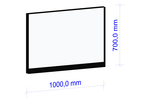 Rechteckiger Spiegel, Breite 1000 mm, Höhe 700 mm