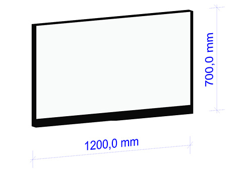 Rechteckiger Spiegel, Breite 1200 mm, Höhe 700 mm