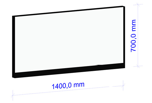 Rechteckiger Spiegel, Breite 1400 mm, Höhe 700 mm