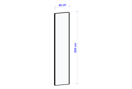 Rechteckiger Spiegel, Breite 450 mm, Höhe 2050 mm