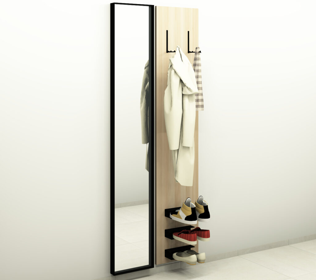 Garderobenpaneel mit Spiegel vorzimmer-garderobe-paneel-spiegel
